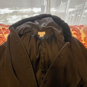 Women’s long winter coat with attached hood